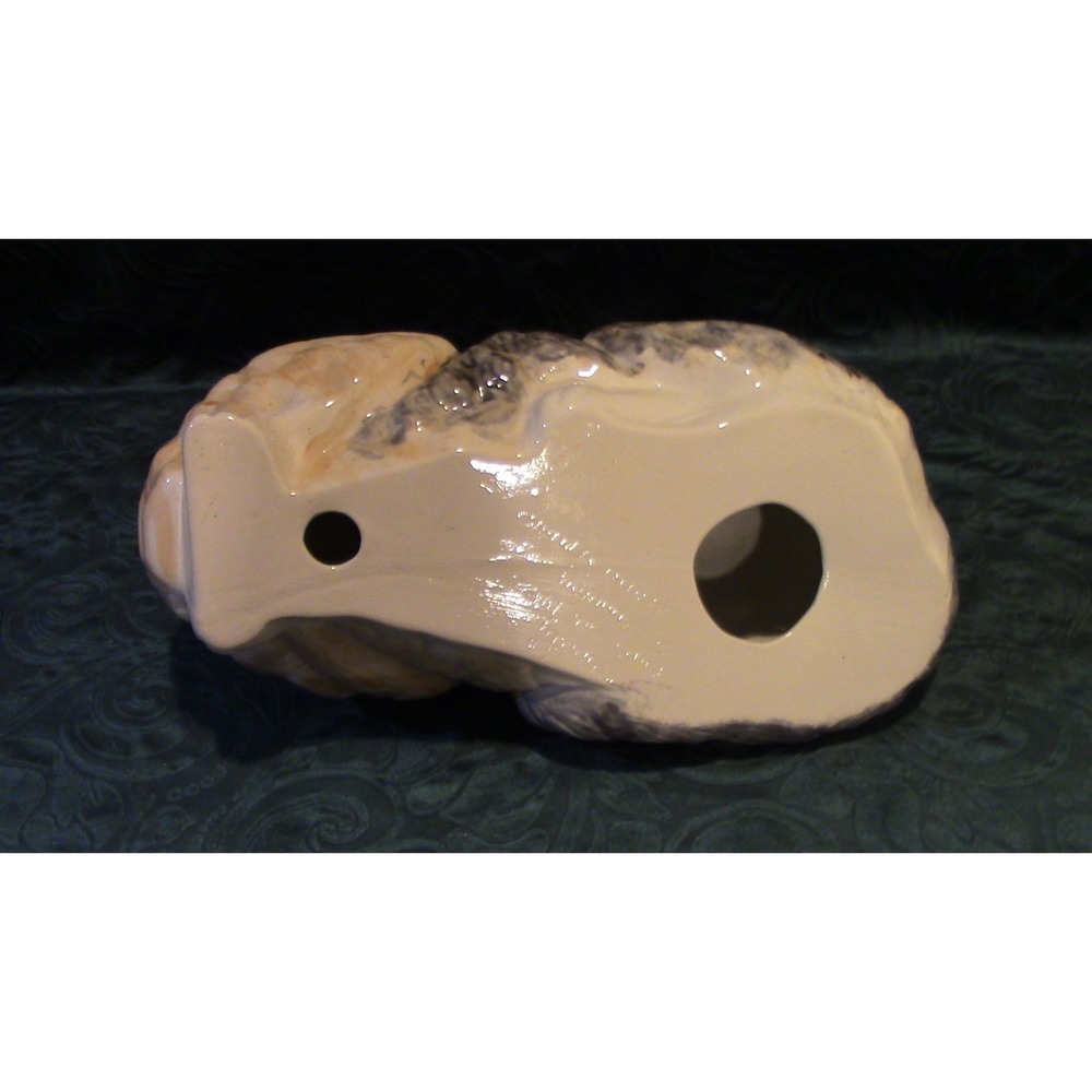 Beautiful!! Tabby Cat Blue Eyes Statue Laying Down Vintage Large Ceramic 14" - Picture 6 of 6